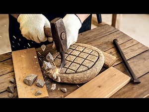 Watch a Rock Turn into a Beautiful Bowl! Carving River Stone DIY. Transforming Stone Into Art.