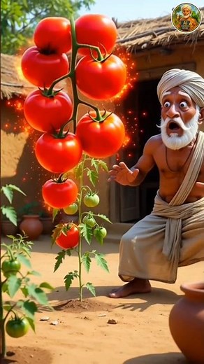 Grandpa’s tomato plant 😱 suddenly starts exploding with tons of tomatoes #ai #farmer #tomato #plants