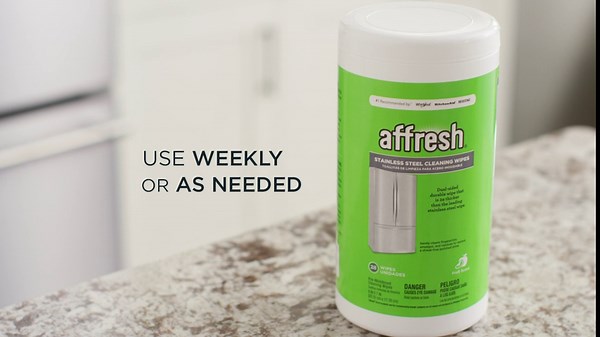 Affresh Stainless Steel Wipes, 28 Wipes | Dual Sided Durable Wipe, For Use On All Stainless Steel Surfaces