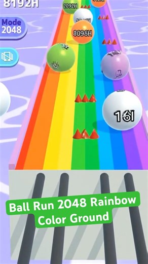 Ball Run 2048 Rainbow Color Ground