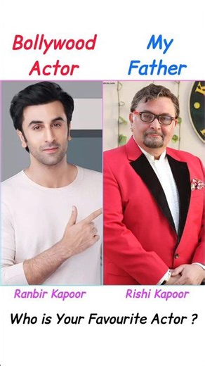 Bollywood Actors and their Father || #ranbirkapoor #rishikapoor #son #father #bollywood #shorts #yt