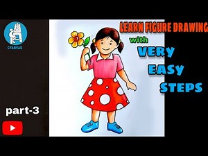 HOW TO DRAW "EASY HUMAN FIGURE" STEP BY STEP FOR KIDS /HOW TO DRAW A BEAUTIFUL GIRL VERY EASILY