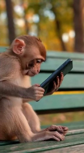 🐒 This Monkey Plays Phone Better Than Me! #FunnyAnimals #TechMonkey #animalworld