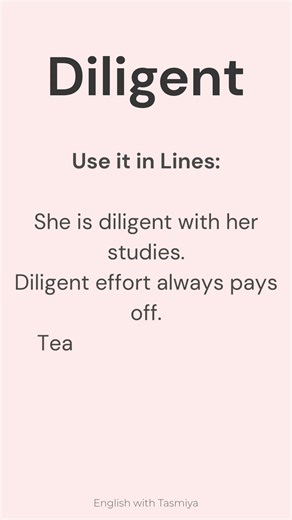 Word of the Day: “Diligent” | Learn English Vocabulary | #vocabulary #learnenglish #englishshorts