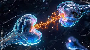 Synaptic gateway: visual depiction of a nerve synapse, complex junction where nerve cells communicate, showcasing vital process of signal transmission essential for nervous system functi