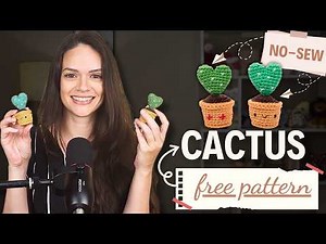 How to Make Adorable Cactus Amigurumi! Crochet cactus with a heart shape tutorial