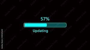 Loading wheel animation. loading icon animation. Loading Circle Video with Glow. Loading bar downloading progress animation transfer 0-100 on black background. 4k video. Stock Video