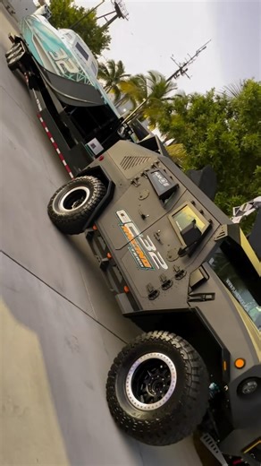 GCRacing with the sweet rig, boat, trailer setup. #pullitinstyle #mtiboats #armoredvehicle #raceboat | MYCO Trailers