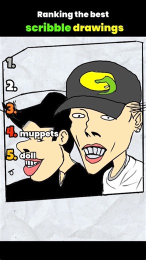 Ranking the best Scribble Drawings (Part - 1) #shorts