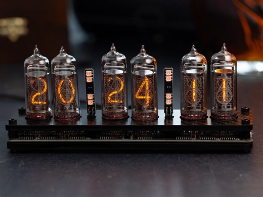 Nixie Retro Look Desk Clock With Modern Technology. IN-14 Tubes. Carbon Case. - Etsy