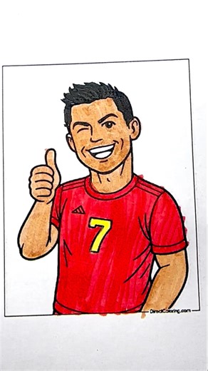 Coloring Cristiano Ronaldo| RelaxingSoccerArt ASMR #shorts #art #coloring #ronaldo
