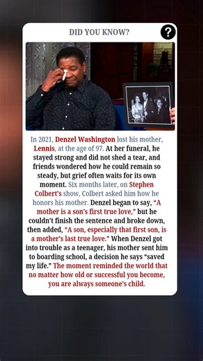 Chandan Pandey | The Moment He Could Not Hold Back The Tears:- In 2021, Denzel Washington lost his mother, Lennis, at the age of 97. At her funeral, he... | Instagram
