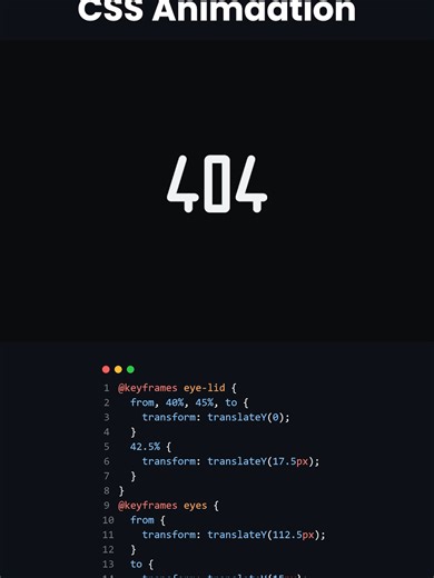 Error 404 Animation Using CSS! #htmlcss #cssanimation #programming #computerscience #ffyyyppppppppppppppppppp
