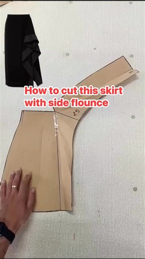 1K views | How to cut a skirt with side flounce | Bernass Stitches and lifestyles | Facebook