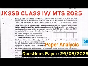 JKSSB CLASS IV PAPER ANALYSIS #jkssb #jkssbclassiv