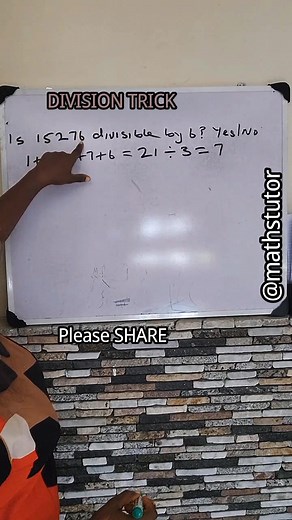 #divisibilityrule #divisibility #divisiontrick #maths #mathstutor #mathematics #viralmaths #viralpost #easytricks | Maths tutor