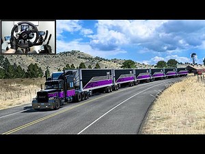 Insane Transport Challenge: 6 Trailers ROAD TRAIN - American Truck Simulator - Moza R9