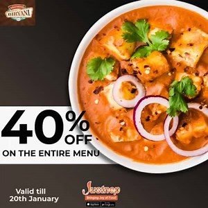 Get your favourite foods upto 40% off. Grab it from....