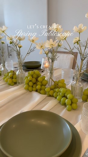 Magdiel | Tablescapes & Hosting | A fresh way to style your spring table 🌿 . . . #tabledecor #tablestyling #tablesettingdecor #spring #springtablescape | Instagram