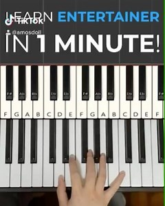 Learn how to play The Entertainer on piano in under 1 minute! #piano #pianotutorial #pianoteacher #entertainer #scottjoplin | AmosDoll Music | Facebook