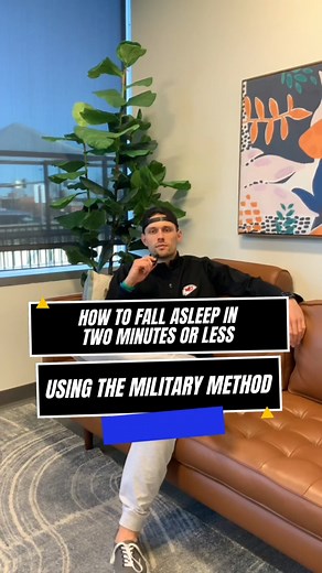 How to fall asleep In two minutes or less using the military method The military method for falling asleep in two minutes or less, developed by the US Navy to help pilots sleep anywhere, works for 95% of people. It involves a systematic relaxation technique: 1. Relax Your Face: Begin with your facial muscles, including cheeks, tongue, and jaw, while taking slow, deep breaths. 2. Release Tension in Shoulders and Arms: Let your shoulders drop, relax your arms and hands, and continue deep breathing