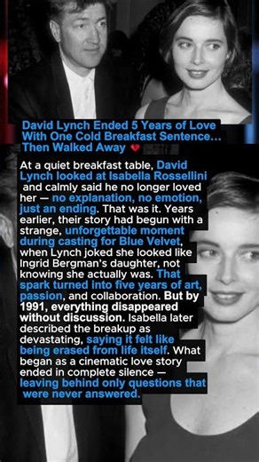 How David Lynch Suddenly Erased 5 Years of Love #HollywoodBreakup #BlueVelvet #viralstory