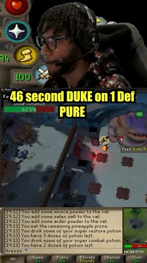 Jeremy Shoy on Instagram: "46 second Duke Sucellus on 1 Def Pure - #osrs #dt2 #duke #pure"
