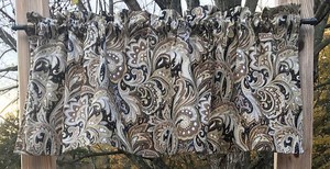 Paisley Valance - Brown & Black Floral Farmhouse Kitchen Window Topper - Home Decor Accents - Curtains - Etsy