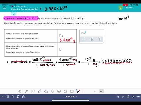 ALEKS: Using the Avogadro number