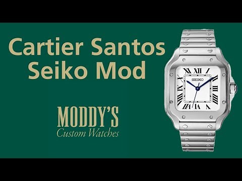 THE BEST 1:1 CARTIER SANTOS SEIKO MOD -- MODDYS CUSTOM WATCHES REVIEW