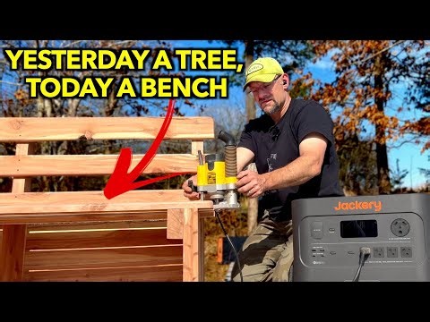Tree To Bench: 1 Day Build With Jackery 3000 Solar Generator