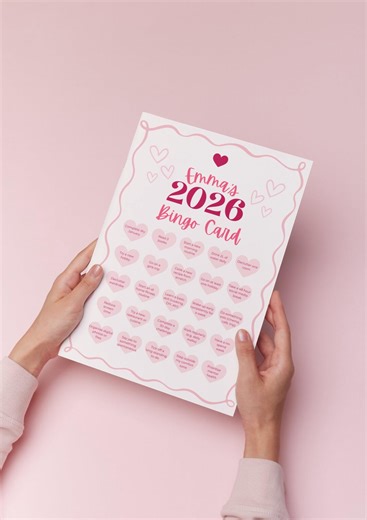 2026 Editable Bingo Card Template for Canva. Instant Download, Customisable Game, Fun NYE Activity, Goal Setting Date Night Idea Fun Cute - Etsy