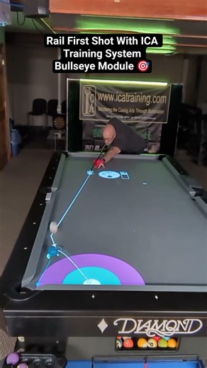 Rail First Shot With ICA Training System Bullseye Module 🎯 #9ball #8ballpool #billiards