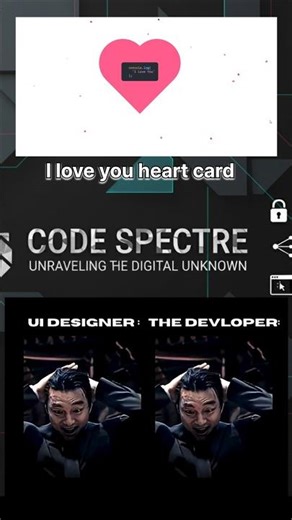 i love you heart card animation. #htmlcssjs #codingprojects #frontend #frontenddevelopment