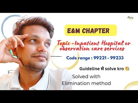 E&M chapter ll Topic - Inpatient hospital or observation services ( 99221-99233 ) ll Guideline #cpc