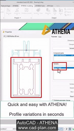 AutoCAD ATHENA - Profile variations in seconds #construction #autocad #drawing #tutorial #athena #3d