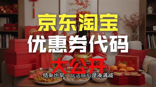 平台不想让你知道的4组神秘代码！别再乱买了！淘宝京东底价全靠这套公式，让你把优惠吃干抹净！2026年货节终极攻略！年货节优惠券代码大公开！