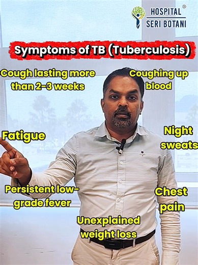 🫁 TB has not disappeared. Stay alert. Get checked early. Protect yourself and those around you. If you are unwell, ✔ Wear a mask😷 ✔ Avoid crowded or poorly ventilated spaces🚫👥 ✔ Practise proper cough etiquette🤧 ✔ Seek medical attention early🏥 ⏳ Early diagnosis makes all the difference. #TB #Tuberculosis #PublicHealth #HospitalSeriBotani #AffordableHealthcare