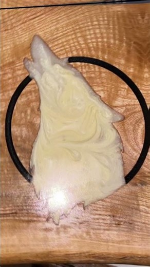 Live edge chopping board with wolf howling at the moon center piece. Filled with epoxy #trending