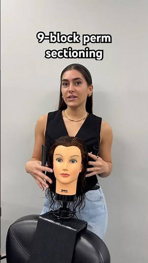 How to section for a 9-block perm #beautyschool #perming #cosmetology #hairstylist #curls #hair