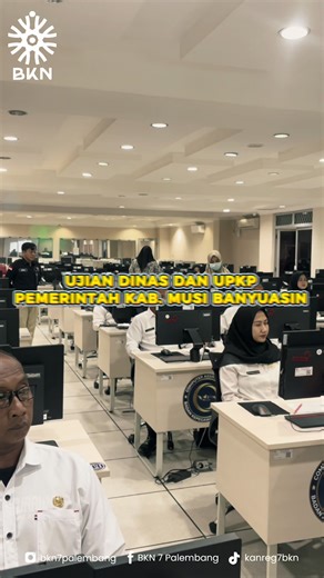 Sebanyak 27 peserta mengikuti Ujian Dinas dan Ujian Kenaikan Pangkat Penyesuaian Ijazah (UPKP) Pemerintah Kabupaten Musi Banyuasin dengan metode Computer Assisted Test (CAT) pada 10 Februari 2026. Pelaksanaan ini menjadi wujud komitmen dalam mewujudkan sistem penilaian yang objektif, transparan, dan akuntabel guna mendukung pengembangan karier ASN secara profesional.