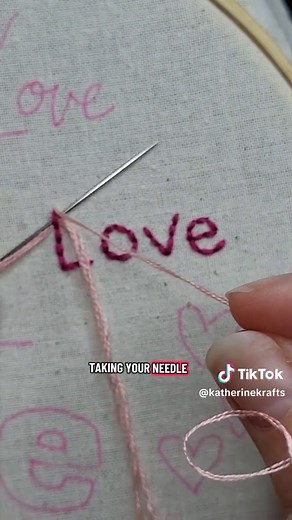 How to embroider writing using the whipped backstitch. This stitch is perfect for two coordinating colors and is one of my faves for lettering! I used two strands of my secondary color because my stitches were quite small. #embroidery #handembroidery #embroiderylettering #embroidered #letterembroidery