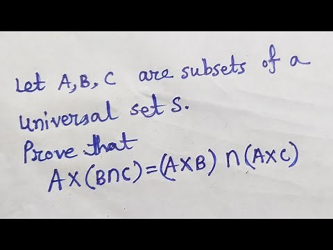 Prove that A×(B intersection C)=(A×B) intersection (A×C) Problems on Sets #18