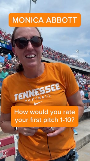 19K views · 281 reactions | The Tennessee legend Monica Abbott sees a Vols win! Here's how she rates her first pitch, what she's been up to in retirement and more.  #WCWS | NCAA Softball | Facebook