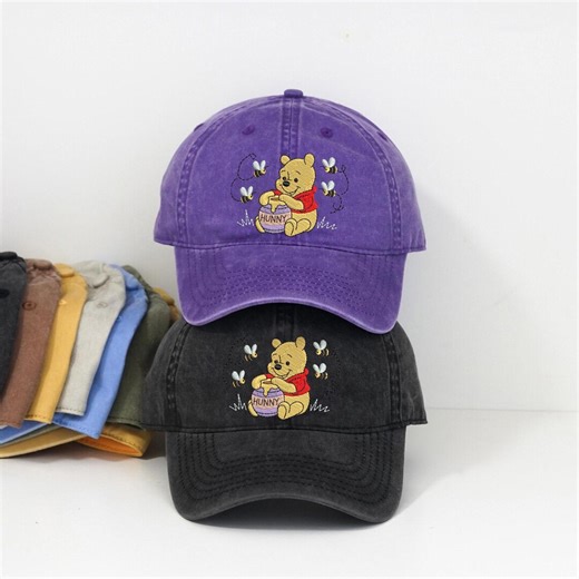 Embroidered Winnie the Pooh Baseball Cap, Vintage Hunny Pot Washed Dad Hat, Retro Honey Bee Disney Bear Low Profile Cap. - Etsy