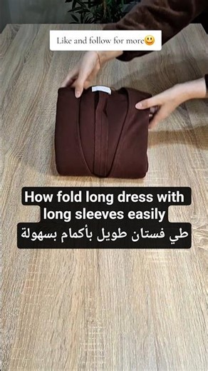 How to fold long dress with long sleeves easily #folding #homeorganization #tipsntricks
