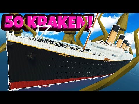 Can the TITANIC Survive 50 KRAKEN in Stormworks Sinking Ship Survival?