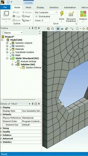 Generating a Mesh in ANSYS