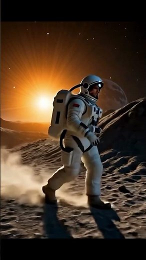 Astronaut Watching Sunrise on the Moon 🌅 #space #facts #moon #science #nasanova #venusmission