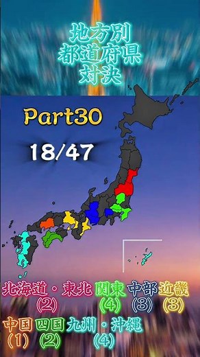 Part30 地方別都道府県対決 #地理系#都市比較#強さ比べ#都市比較#比較#shorts